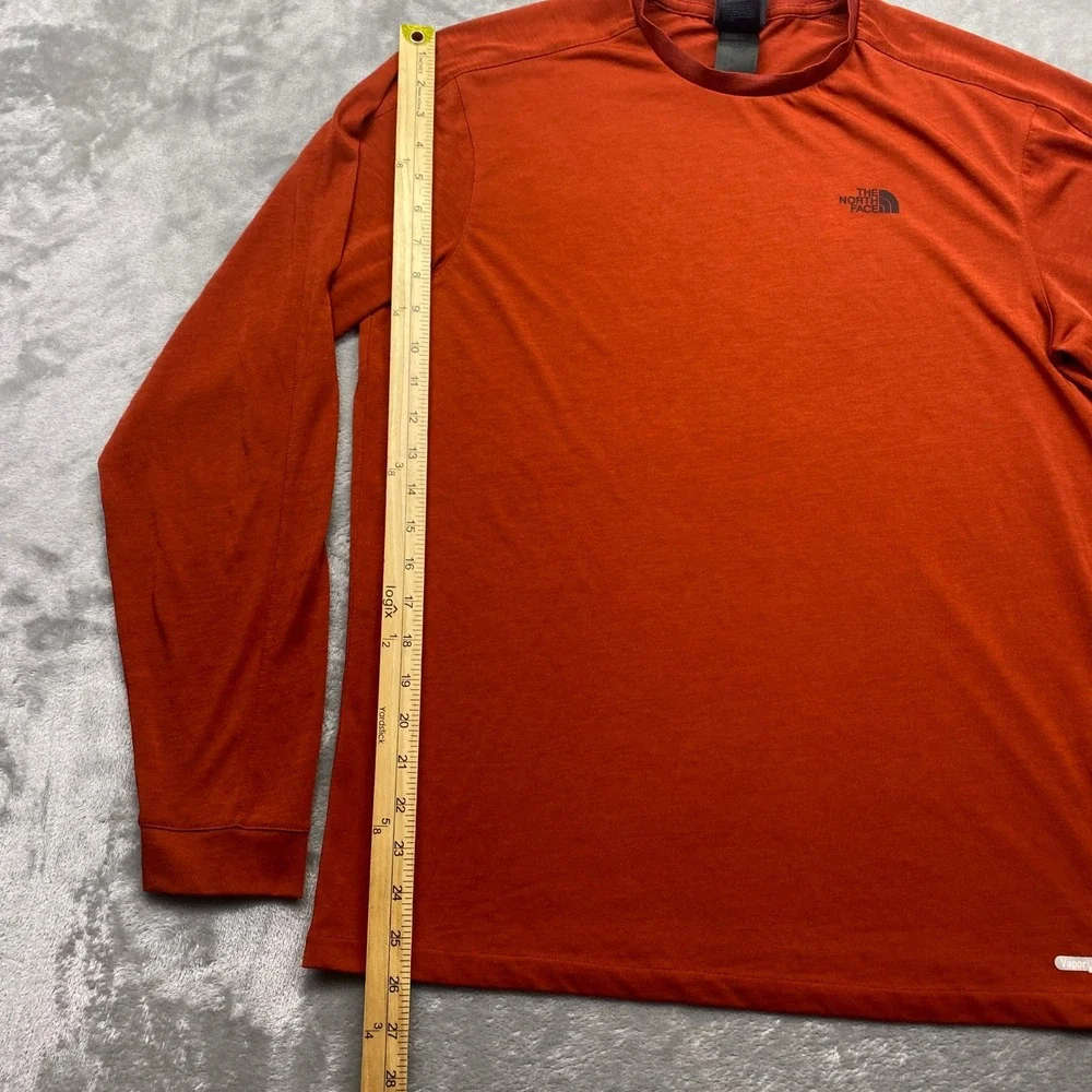 The North Face Mens VaporWick Long Sleeve Shirt Burnt Orange Rust Medium‎ M